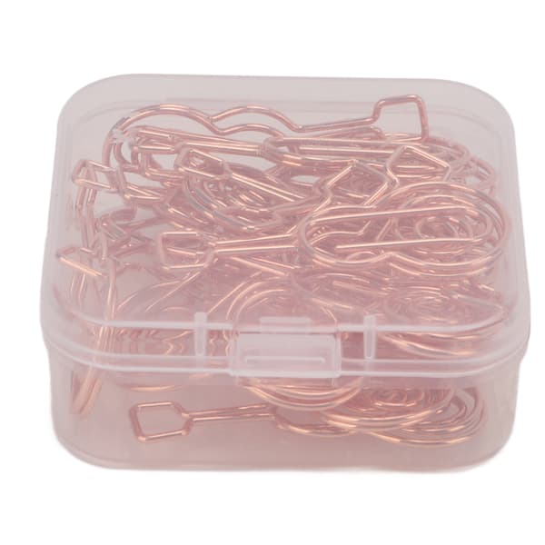20 st formade gem Metallmaterial Gitarrform Roséguld Lätta Bärbara Söta Kontorsklämmor för Klassificering