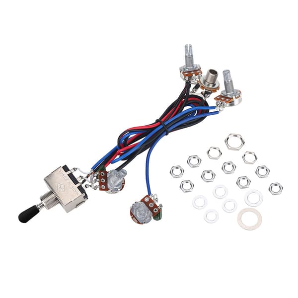 2 volymer 2 ton 1 jack 500K pot 3-vägs switch ledningssats för Les Paul LP-gitarr