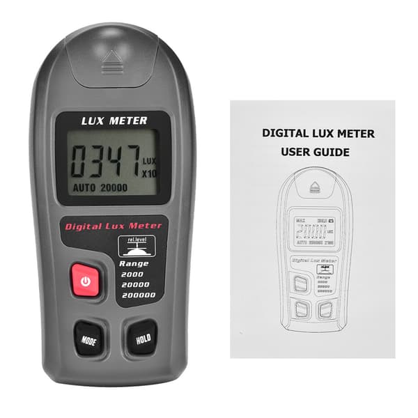 MT-30 Digital Luxmeter, LCD-baggrundsbelyst lysmåler til test af miljøbelysning, 0-200000 Lux