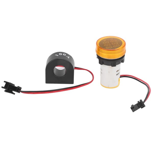 AD101-22VAM AC/DC Voltmeter Ammeter Dobbelt Display, 50-500V 0-100A, Gul LED, 22mm