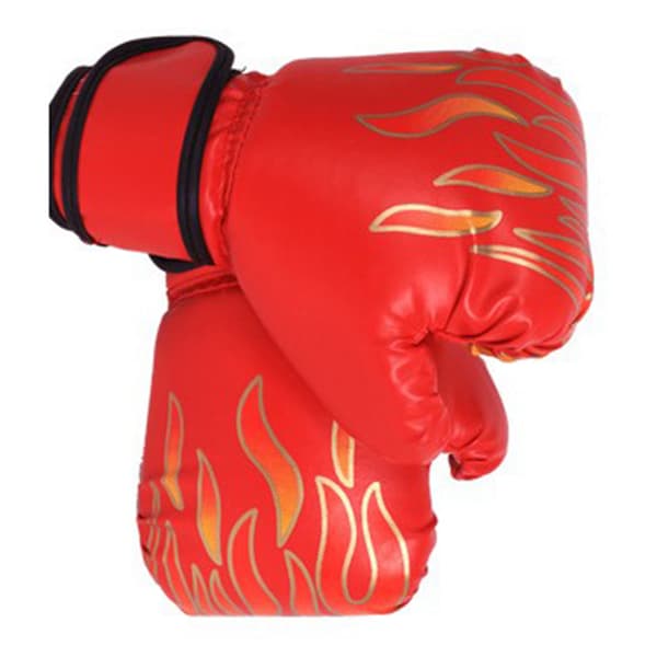Junior Boxningshandskar för Kickboxning & Muay Thai, Förstärkta PU-läderhandskar för Tunga Säckar för Unga Boxare, Röd