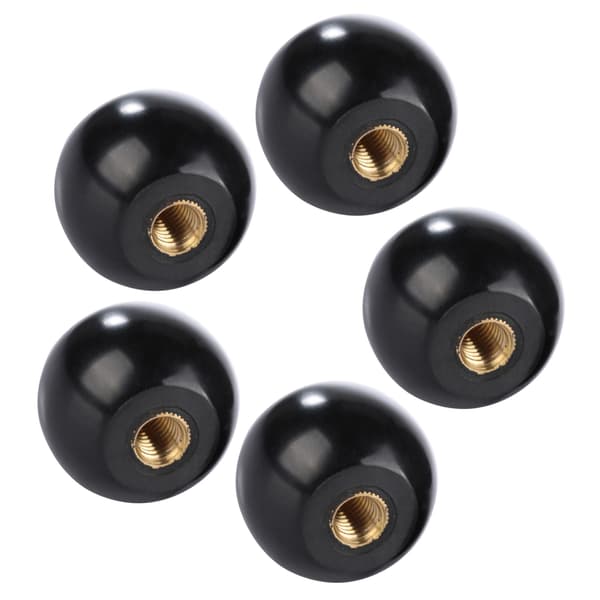 5 svarta runda bakelitknoppar M8x32mm - Förpackning med 5 för maskinbyte