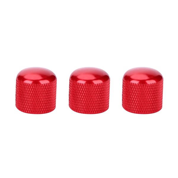 3x röda kontrollrattar i aluminiumlegering för elgitarr 1,8 cm 5 mm hål Nordic Audio Switch Top Hat Style