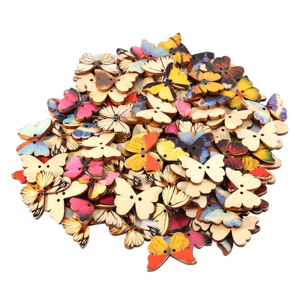 100 stk. træknapper sommerfugleformede DIY-håndværk sytilbehør scrapbooking-indretning (21*27MM)