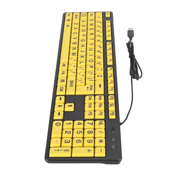 104-tasters stortryk USB-kablet computertastatur til studerende, seniorer, synshandicappede