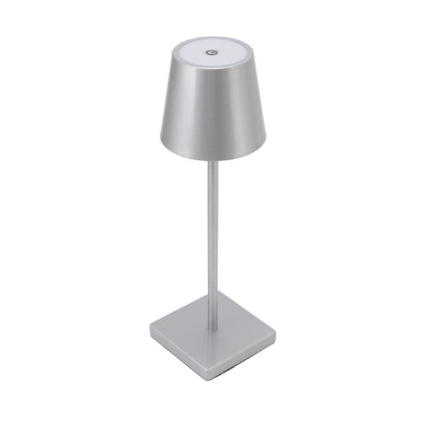 Uppladdningsbar Dimmer Touch LED Skrivbordslampa, Silver, Modern