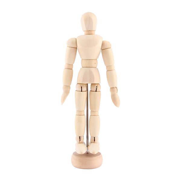 Konstklass Träfigur Manlig Mannequin Trä Rörlig Modell Display Hantverk 5.5tum