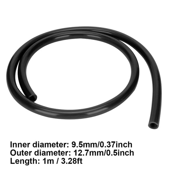Fleksibel PVC Blød Slange 9.5x12.7mm ID OD Sort til PC Vandkølingssystem, 1m, 1 stk