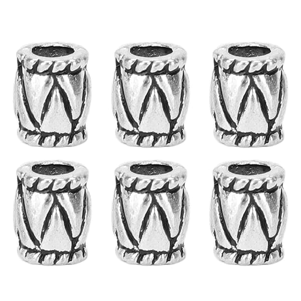 50 st retro skäggpärlor, tunna hårflätpärlor, smyckestillbehör i legering, silver