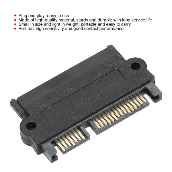 SAS til SATA Harddiskadapter 15Pin Konverter SFF8482 Sort Plastikskal Bundkort