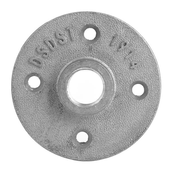 10 stk. 1/2 tomme 4-hullers aluminiumsflangebase, gevindrørsfitting til hyldestøtte, DN15 gulvmontering, sølv