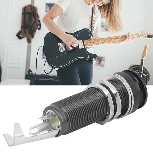 Endpin Jack med remlås til elektrisk guitar, sort, musikinstrumenttilbehør