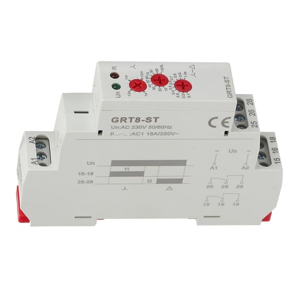 GRT8-ST Stjerne-trekant Timerrelæ Blødstarter Motorstyring, AC/DC 12-240V Forsinkelse Til