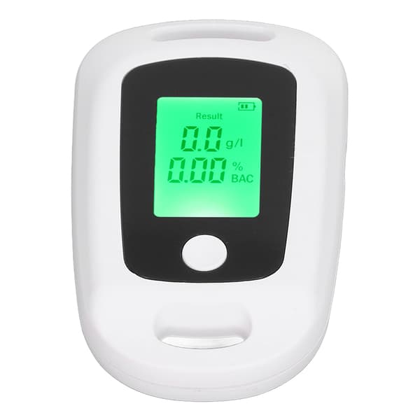 Bærbar Alkometer USB Genopladelig Alkoholtester Hvid LCD-skærm