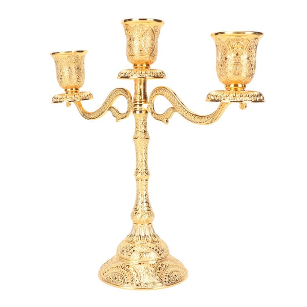 3-armad retro elegant ljusstake i legering för hem och restaurang