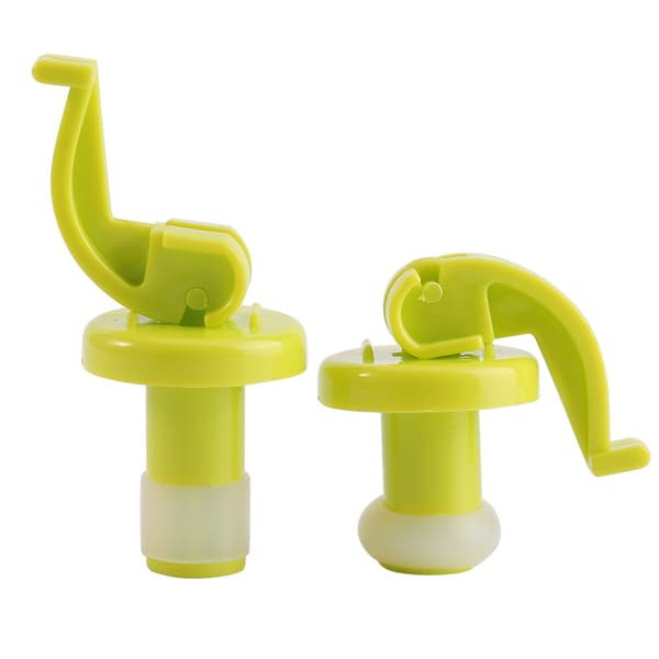 2-pack vinoljetätad flaskpropp i silikon, lättöppnad plugg för drycker