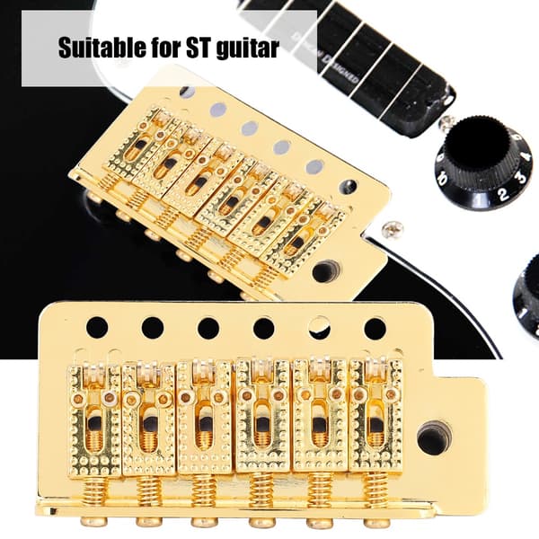 Guld Tremolo Stallsystem för ST Gitarr med Rullande Vibratoarm