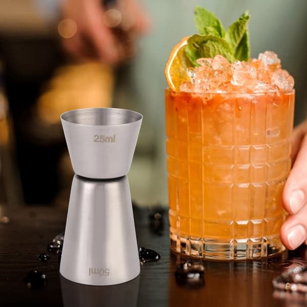 304 Rustfrit Stål Vinmål Dobbelt Cocktail Jigger til Bar 50/25cc