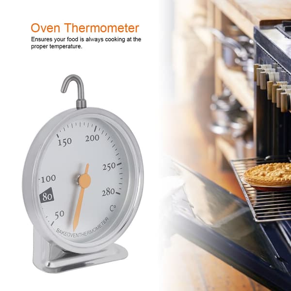 Ovntermometer i rustfrit stål, stort køkkentermometer med urskive, 50°C til 280°C