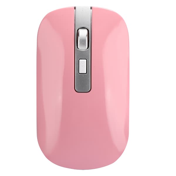 Rosa Ergonomisk 2.4G Trådlös Datormus, 1600 DPI Högprecision USB Uppladdningsbar Bärbar PC-kringutrustning