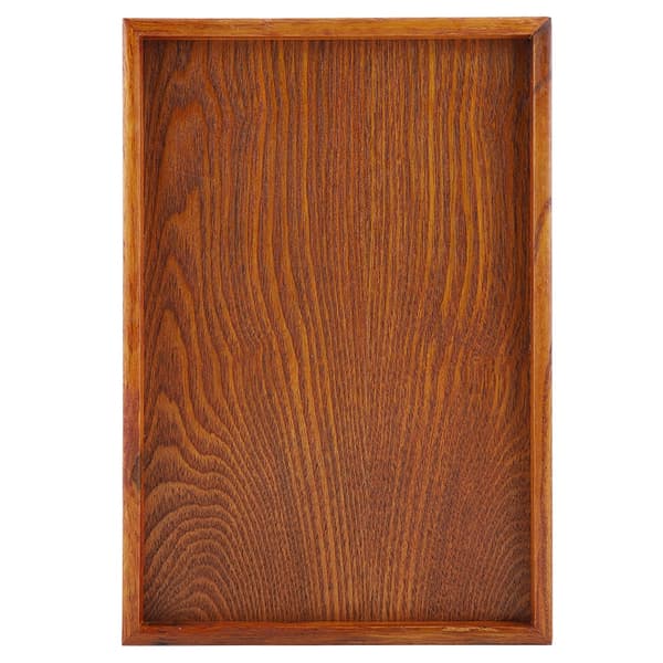 Rektangulär träbricka serveringsfat snackmatförvaringsskål för hotell hem (35x24cm)