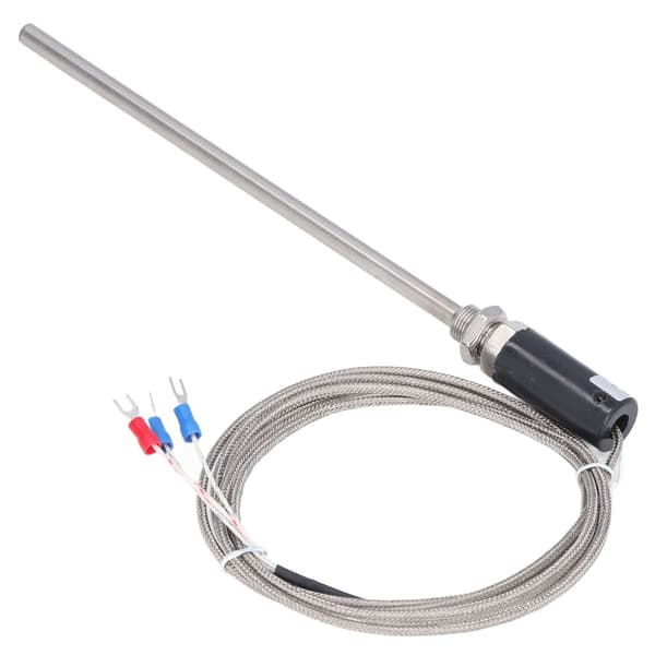 PT100 RTD Sensor Probe, 4-leder skærmet kabel, -200 til 450°C, 5-pak