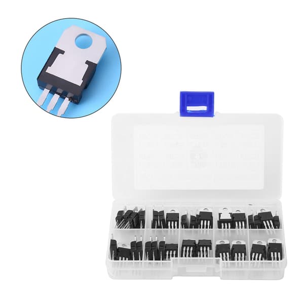 60 stk. 10 værdier L7805CV LM317T spændingsregulator IC-sortimentssæt med etui