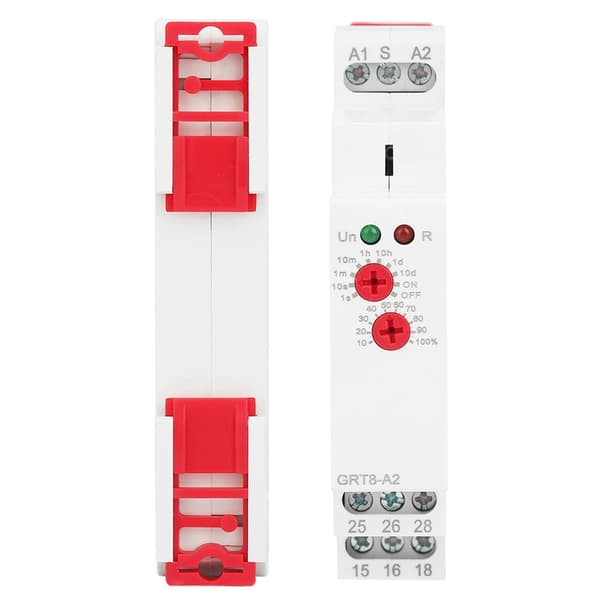 1PC GRT8-A2 Din-skinne timerrelæ, multifunktions autostyring, AC/DC 12-240V, industriel kontakt