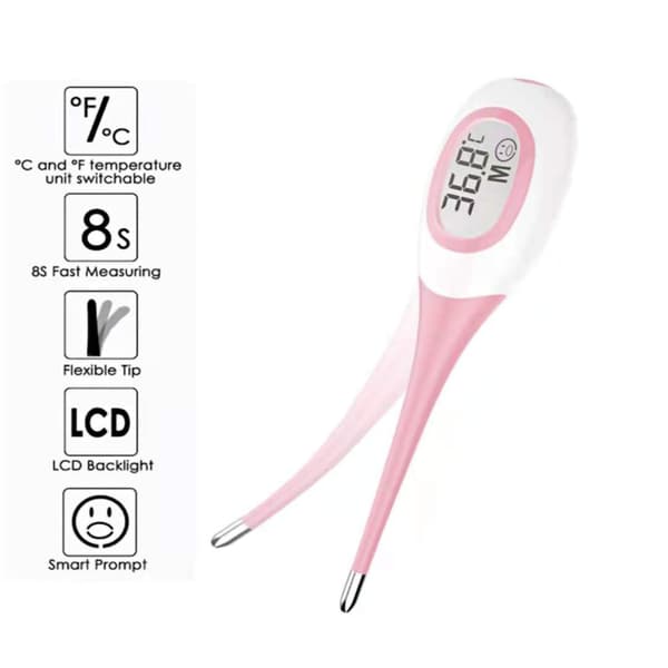 Digital termometer snabb avläsning flexibel spets hög precision oral rektal armhåla termometer rosa