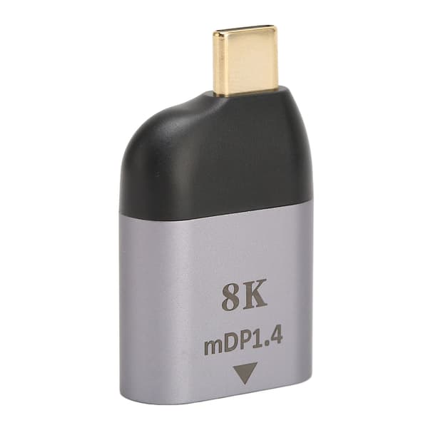 USB-C–Mini DP -sovitin, alumiininen Type C -uros–Mini DisplayPort -naaras, 8K 60Hz, Plug Play, kompakti, 1 kpl