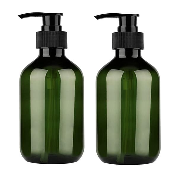 2-pack 500 ml påfyllningsbara plastpumpflaskor för badrum, kök, handtvål, lotion, schampo