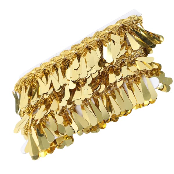 Midjekedja Guld Metall Applikation Glitter Elastisk Paljett Vattendroppsform Tillbehör