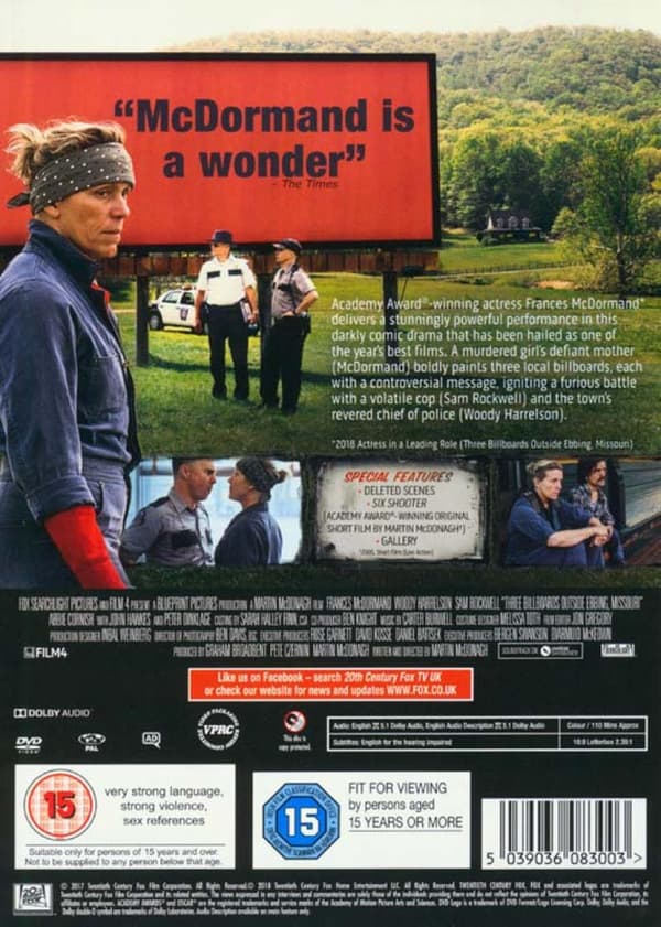 Three Billboards Outside Ebbing Missouri (2017) (DVD)