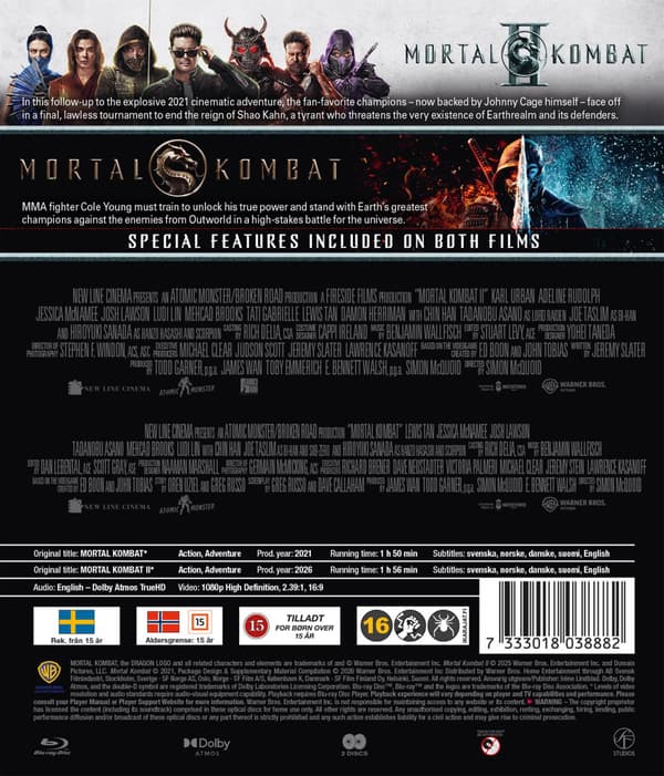 Mortal Kombat 1 & 2 (2021 & 2026) (Blu-Ray)