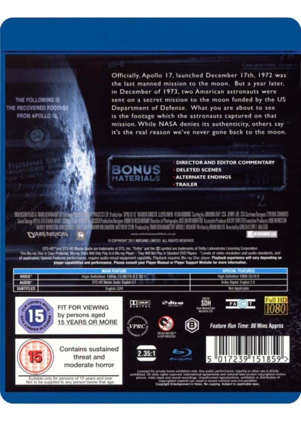 Apollo 18 (2011) (Blu-Ray)