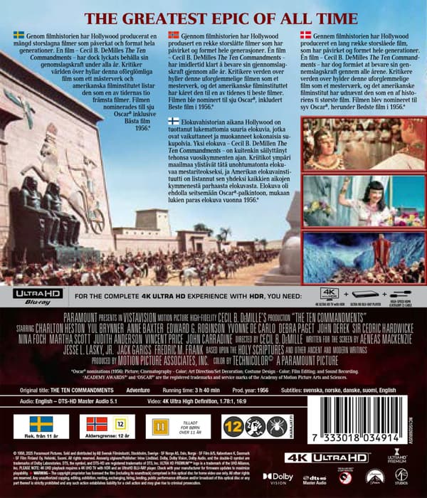The Ten Commandments (1956) (4K UHD)