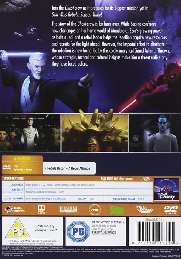 Star Wars: Rebels Season 3 (2016) (DVD)