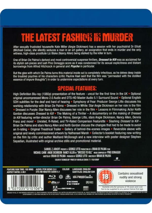 Dressed To Kill (1980) (Blu-Ray)