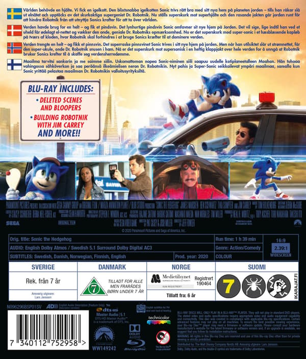 Sonic the Hedgehog (2020) (Blu-Ray)