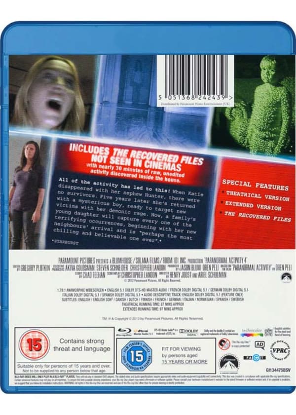 Paranormal Activity 4 (2012) (Blu-Ray)