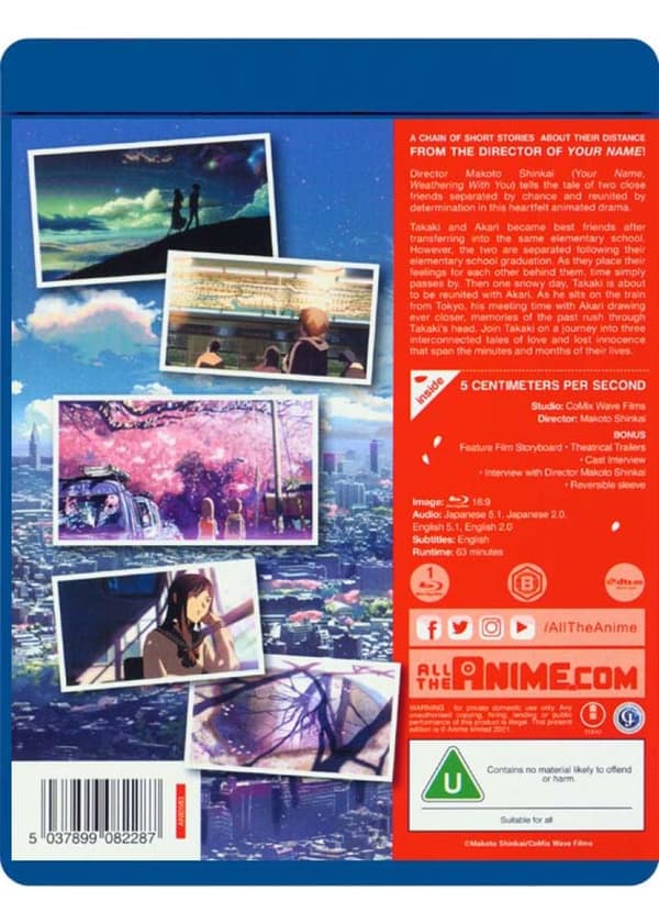 5 Centimeters per Second (2007) (Blu-Ray)