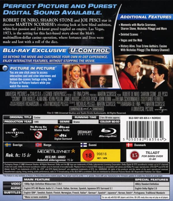 Casino (1995) Blu-Ray (svensk text)
