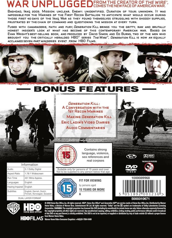Generation Kill (2008) Mini Series (DVD)