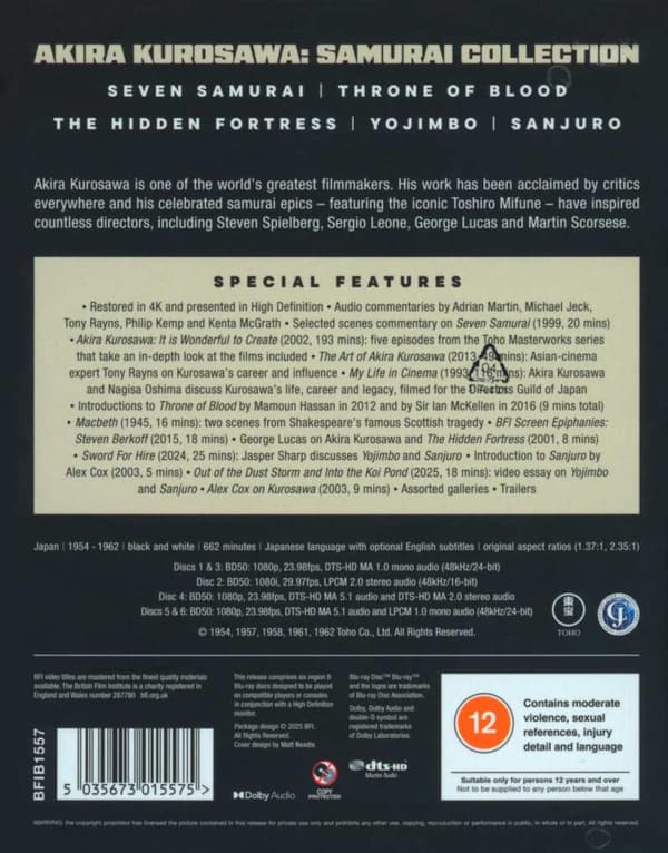 Akira Kurosawa - Samurai Collection (Blu-Ray) 5 Movie Collection