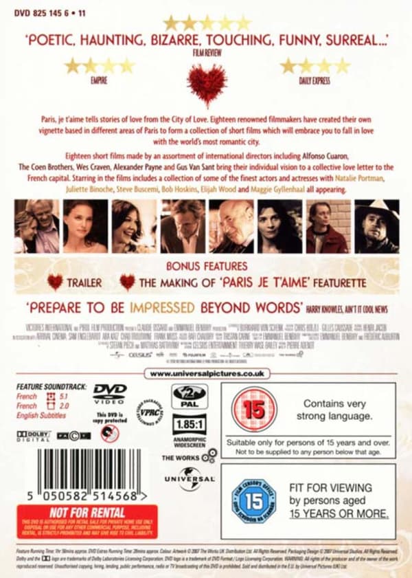 Paris, Je Taime (2006) (DVD)