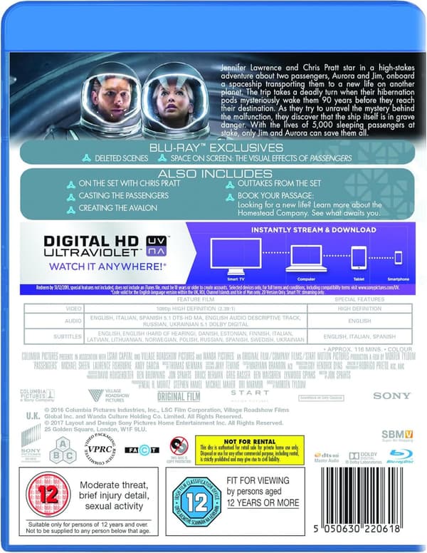Passengers (2016) (Blu-Ray)