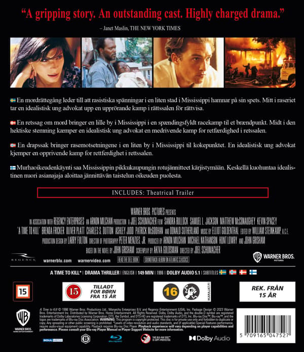 A Time to Kill (1996) Blu-Ray (svensk text)
