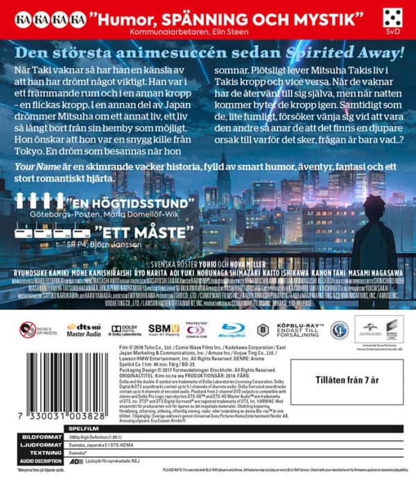 Your Name. (2016) (Blu-Ray)
