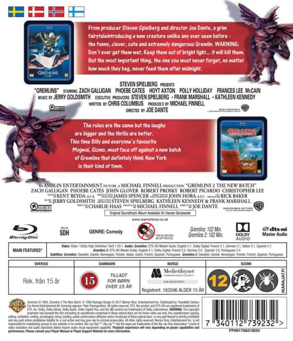 Gremlins 1 & 2 (Blu-Ray) 2 Movie Collection