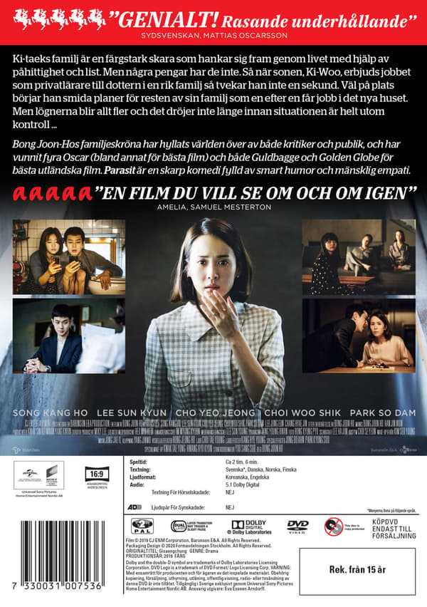 Parasite (2019) (DVD)
